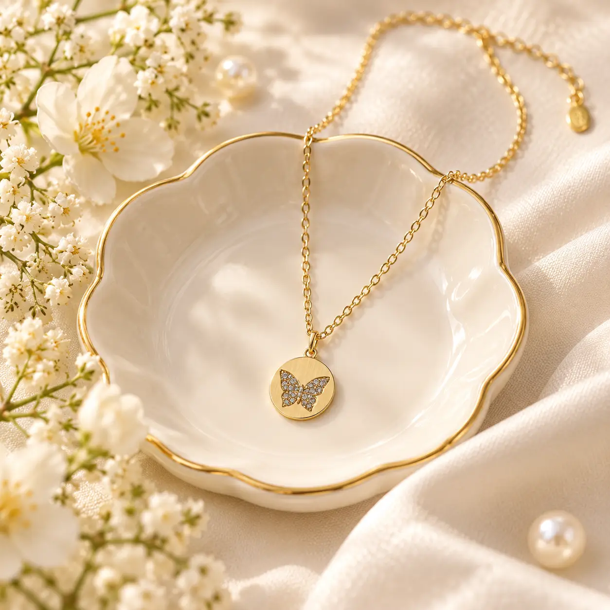 Sparkling Butterfly Frequency Necklace by Vibe Collective Sparkling Butterfly Frequency Necklace